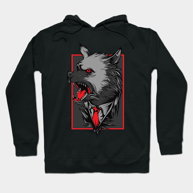 Angry black wolf t-shirt Hoodie by IrinaEA